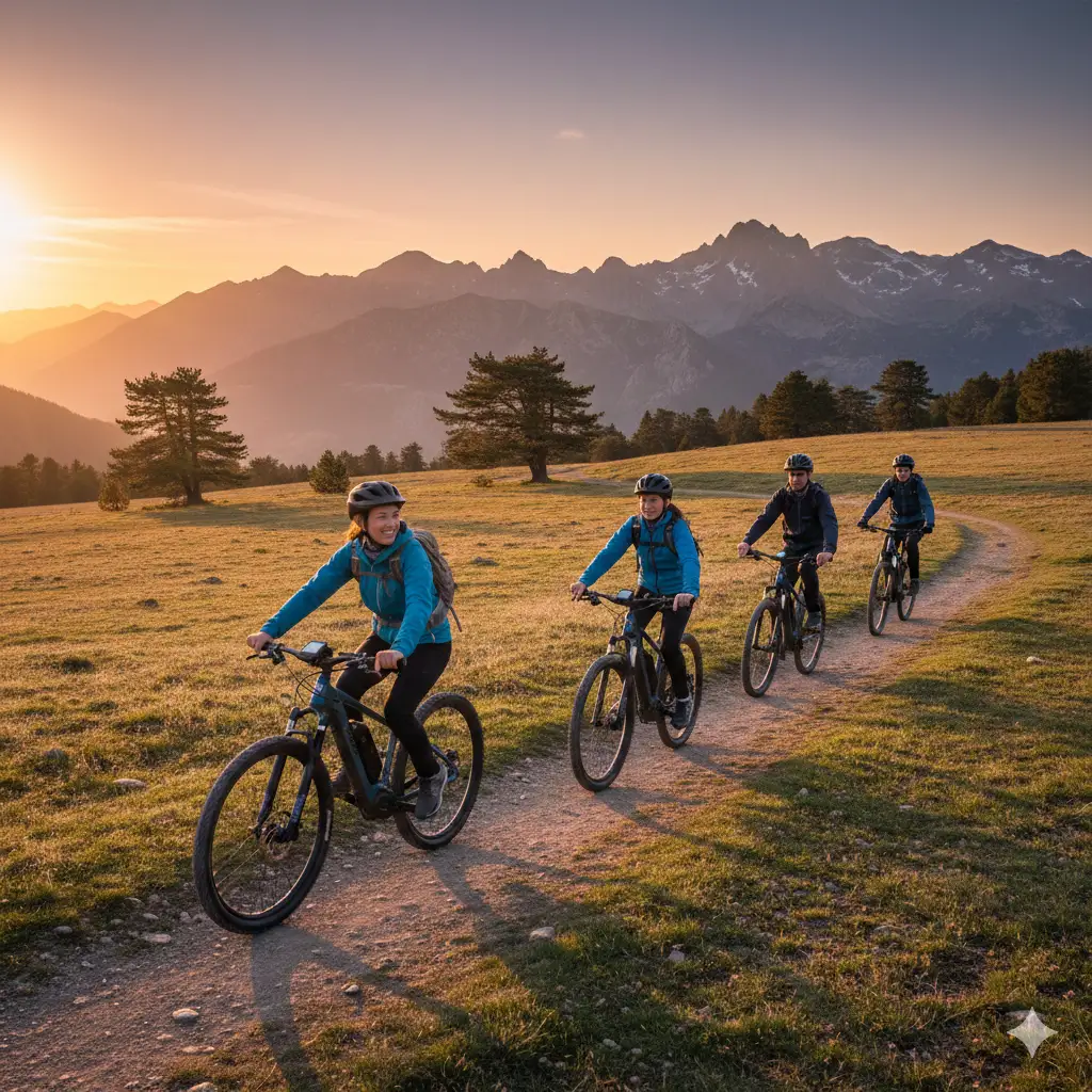sortie de vtt electrique au plateau de beille avec le bureau des guides des pyrénées ariégeoises